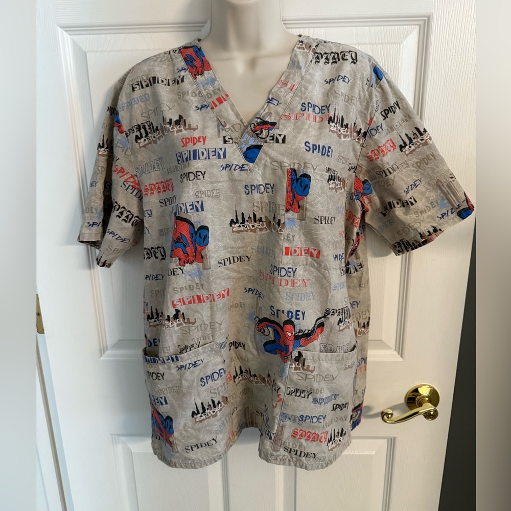 Spiderman Gray and Red Women's Top